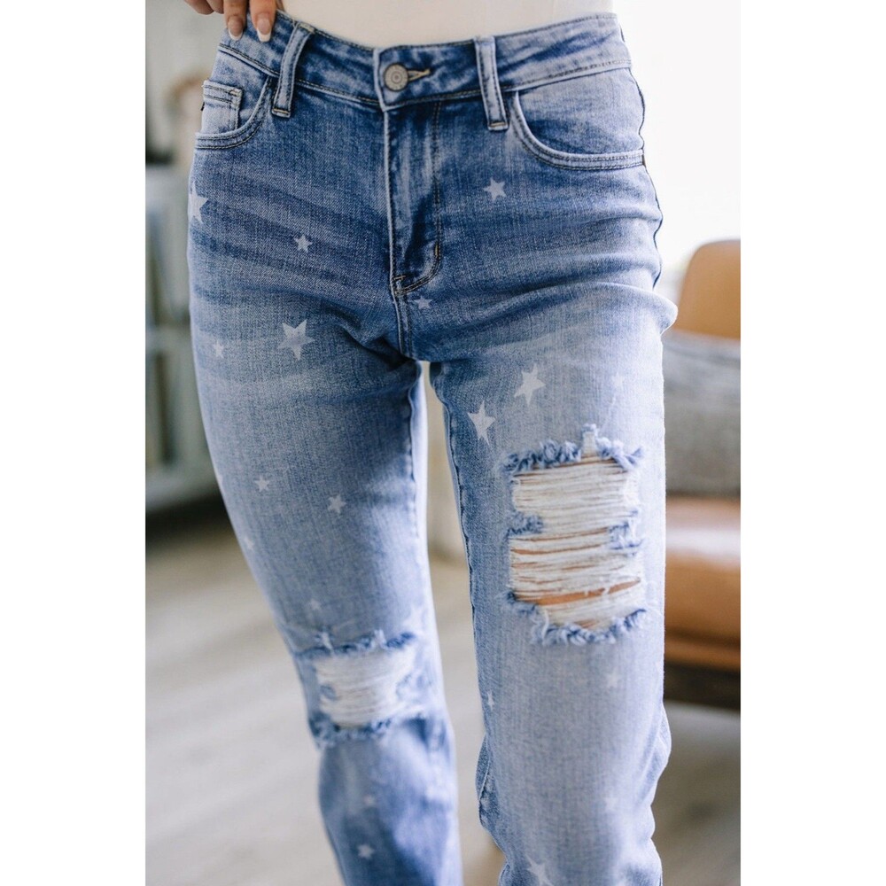 Judy Blue Women 30 Jeans Star Crossed Boyfriend Fit JB88553 Distressed Stretch - Picture 4 of 15